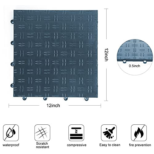 BESTUL Multifunctional PVC Interlocking Tile Floor Exercise MMA - 24, Dark Gray New