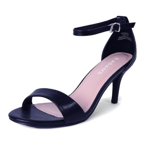 J. Adams Dove Ankle Strap Womens Stiletto Heels For Women B071LBMHBF - Black - 9