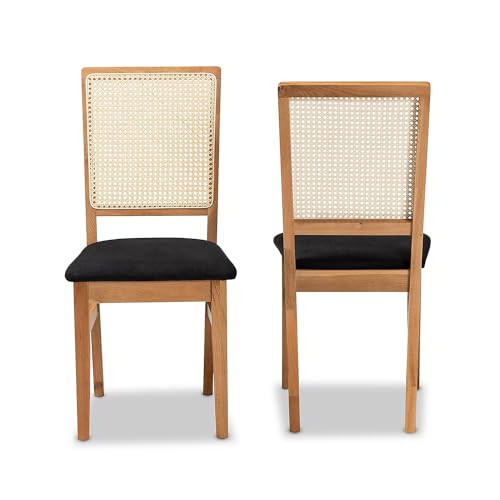 Baxton Studio Idris Mid-Century Modern Fabric Upholstered dining chair set
