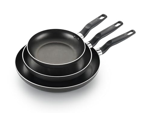 T-Fal Classic Nonstick Fry Pan Set 3 Piece: 8, 9.5, & 12 Inch - Black New