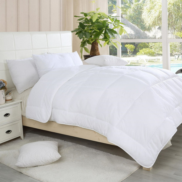 BIBB HOME GOOSE DOWN ALTERNATIVE COMFORTER KING - WHITE New