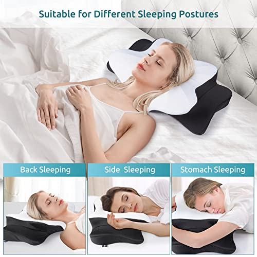 DONAMA CERVICAL PILLOW FOR NECK AND SHOULDER KING SIZE BLK WHITE New