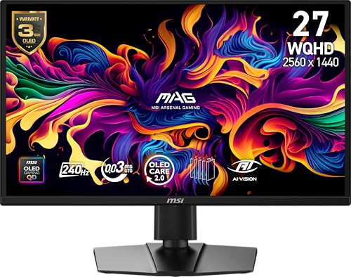 MSI MAG 272QP QD-OLED X24 27-INCH WQHD MONITOR 240HZ 3CF8 - BLACK
