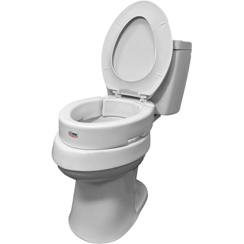 Carex Health Hinged Elongated Toilet Seat Riser 3.5" Height - White New