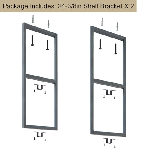 DIYHD 2 Tier Ceiling Mount Pipe Shelf Brackets, Industrial Rustic Storage Black New
