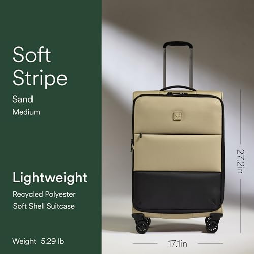 ANTLER SOFT STRIPE MEDIUM CHECKED LUGGAGE 27.2" 74-88 SAND YELLOW - SIZE M New