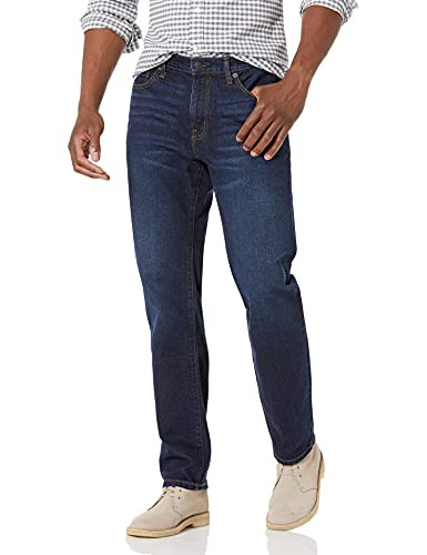 MAE55016FL18 AMAZON ESSENTIALS MEN'S STRAIGHT-FIT STRETCH INDIGO JEANS - 28x28 New