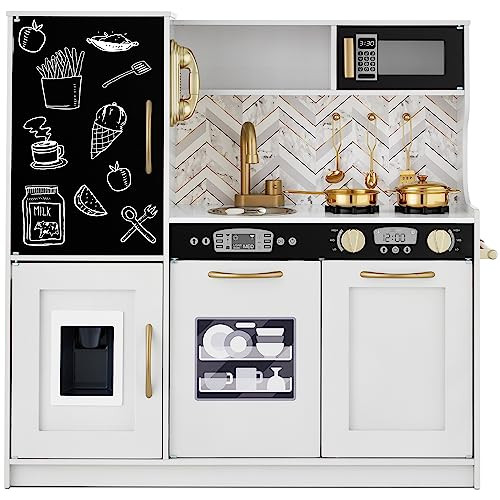 Best Choice Products Wooden Play Kitchen for Kids, Pretend Play Cooking White New