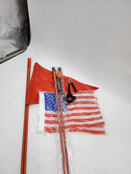 HSQCEZ 2 Set Bike Safety Flag 5ft Fiberglass Pole 2 pcs, Red - B093FGR2BK New