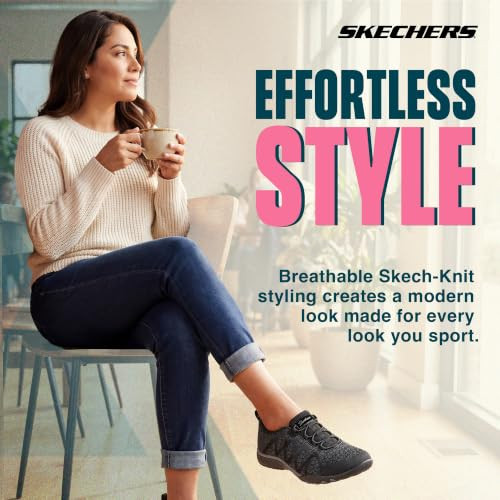 100301 Skechers Women's Breathe Easy - Infi Knity, Black, Size 7