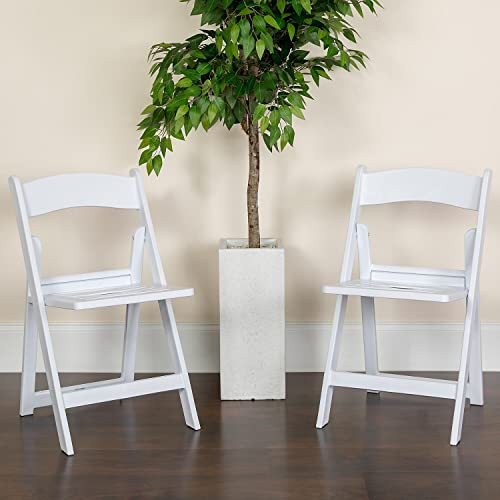 Flash Furniture HERCULES 1000 lb. Capacity White Resin Folding Chair B0075T6E18 New