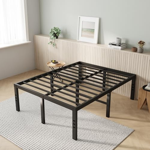 NOVILLA BED FRAME QUEEN SIZE 18" SIMPLICITY METAL PLATFORM QUEEN BED FRAME