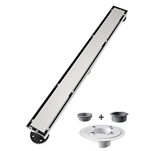 USHOWER 36" Linear Shower Drain Reversible 2-in-1 Tile Cover SUS304 - Nickel New