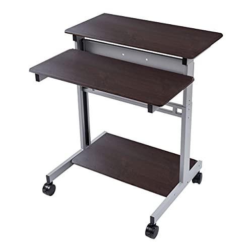 Stand Up Desk Store Two Tier Standing Desk Computer Workstation - Walnut Top New