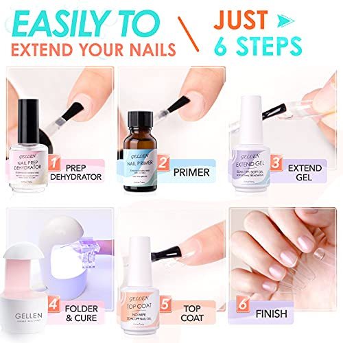 Gellen Nail Tips and Glue Gel Kit, Nail Art Acrylic Nail Kits with 240Pcs Coffin