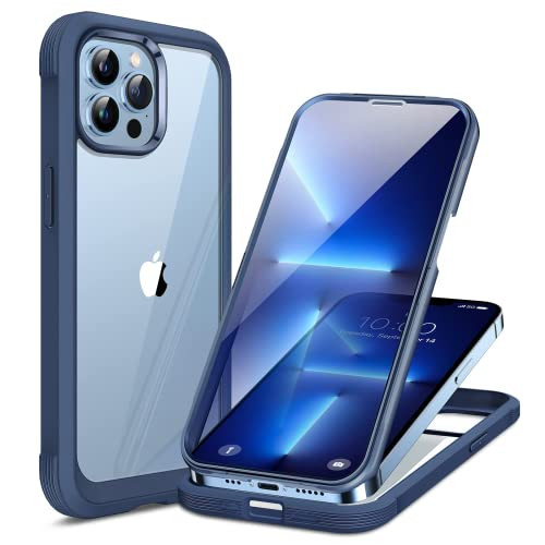 Miracase Glass Case for iPhone 13 Pro Max 6.7 inch - Dark Blue