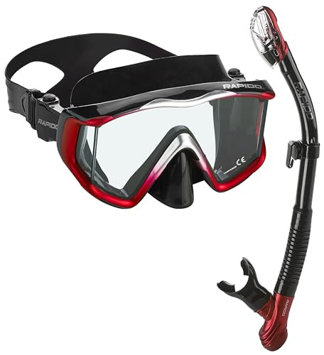 Panoramic Wide View Mask Dry Snorkel Set New