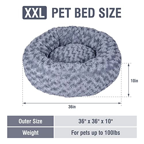 PAWOLOGY Ultra Calming Cuddler Plush Donut Beds Cat Bed for Indoor Use 36 Inch New