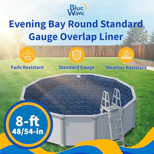 Blue Wave Evening Bay 8-ft Round Overlap Pool Liner Above-Ground - Dark Blue New
