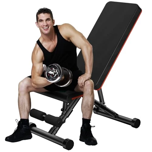 OLIXIS Weight Bench Adjustable Workout Bench for Home Gym B0DK1Q76YL - Black New