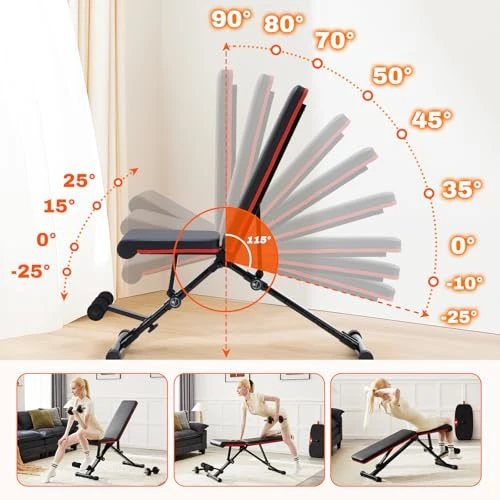 OLIXIS Weight Bench Adjustable Workout Bench for Home Gym B0DK1Q76YL - Black New