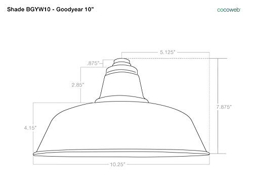 Cocoweb 10" Goodyear LED Ceiling Barn Light Galvanized Silver Adjustable Cord New