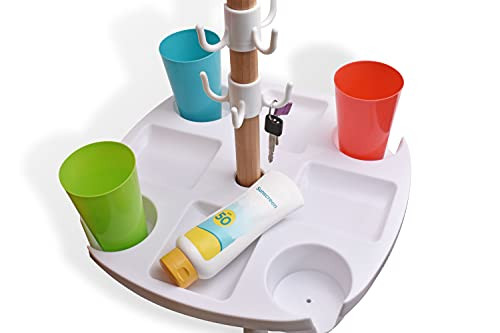 Martexi Martexi Multi-Purpose Umbrella Table Tray with 4 Cup Holders - White