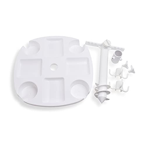 Martexi Martexi Multi-Purpose Umbrella Table Tray with 4 Cup Holders - White