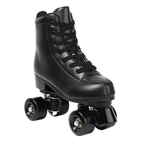 YYW Roller Skates High Top PU Leather Classic Double-Row Roller Skates 42 White