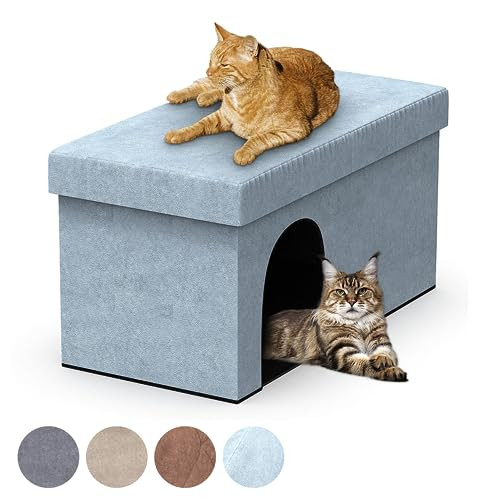 PATHOSIO PETS Cat Hidden Litter Box Furniture Litter Box Enclosure - Light Grey New
