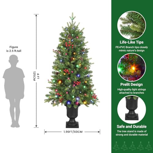 Alupssuc 4ft Prelit Artificial Christmas Tree Set of 2 B0DCBDVTV9 - Green