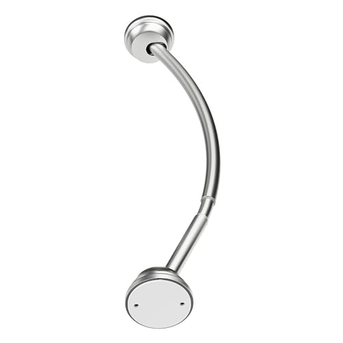 Zenna Home No Drill Curved Shower Curtain Rod Brushed Nickel B082XT4LCD-NEW New