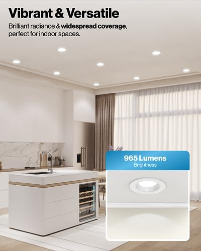 Sunco Lighting 10 Pack 5/6 LED Recessed Downlight Baffle Trim Dimmable 13W-75W