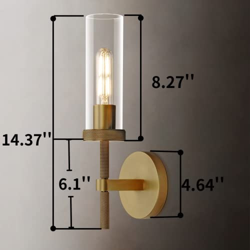 Modern Brass Wall Sconces Indoors, Wall Lighting 14", Gold Bathroom - B0C5WKD6N1 New