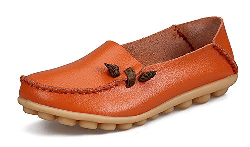 VENUSCELIA COMFORT WALKING CUTE FLAT LOAFER - SIZE: WOMEN 8 - ORANGE