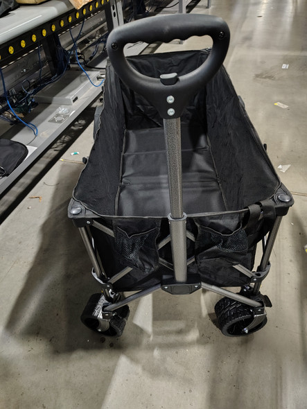 FOLDING WAGON CART PORTABLE LARGE CAPACITY BEACH WAGON HEAVY DUTY - BLACK