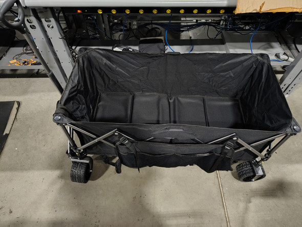 FOLDING WAGON CART PORTABLE LARGE CAPACITY BEACH WAGON HEAVY DUTY - BLACK