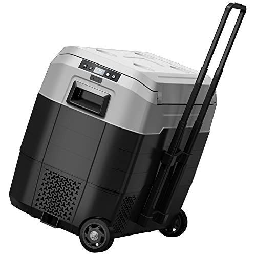 FOHO Portable Car Freezer Wheels Refrigerator Telescopic Handle ALG50 - BLACK New