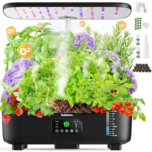 ZEKESON MISTING HYDROPONIC GROWING SYSTEM KIT 15-PODS INDOOR SMART HERB GARDEN