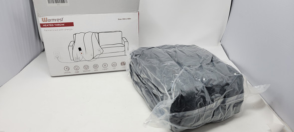 WARMREST HEATED ELECTRIC THROW FLANNEL TO SHERPA CHARCOAL - GRAY New