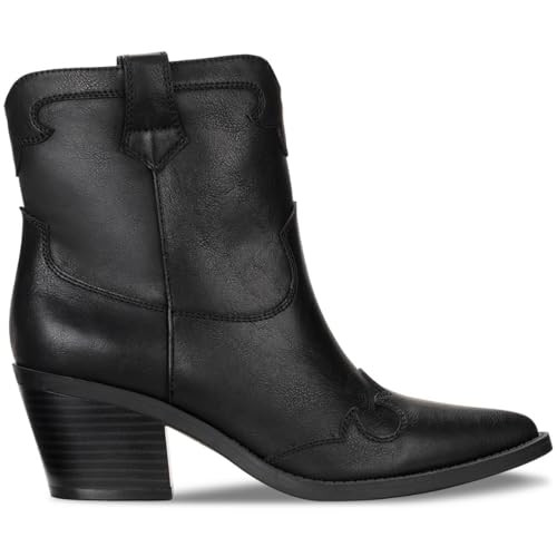 Sun + Stone Womens Brennaa Cowboy Western Boots Black 7.5 Medium (B,M) New