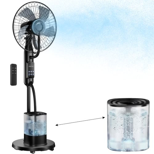 NOVAMIST UPGRADED MISTING FAN WITH 4L LARGE WATER TANK BLACK MD-F868-BLACK