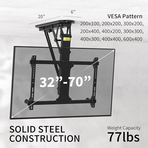 VIVO Electric Ceiling TV Mount for 32 to 70 inch Screens Large Flip Down Motor New