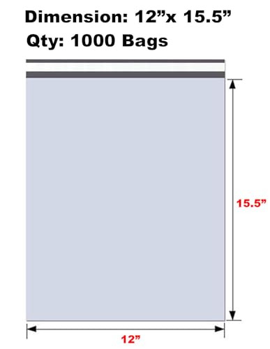 iMBAPrice 12x15.5 Inch White Poly Mailers 1000 Pack (#5) B07BMGJ7NB New