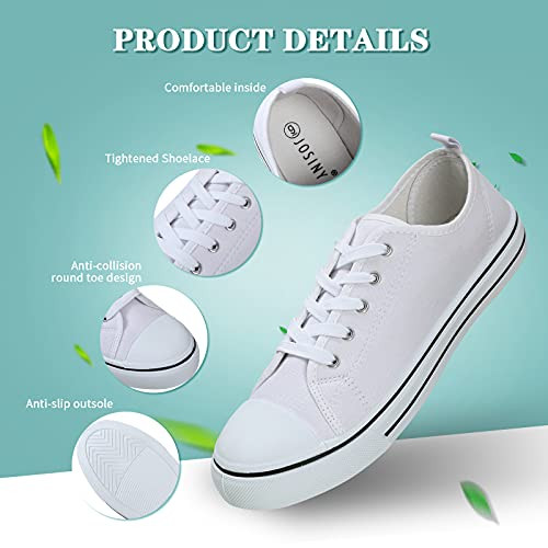 JOSINY Women's Fashion Canvas Low Top Sneaker Lace-up Classic Casual Shoes New