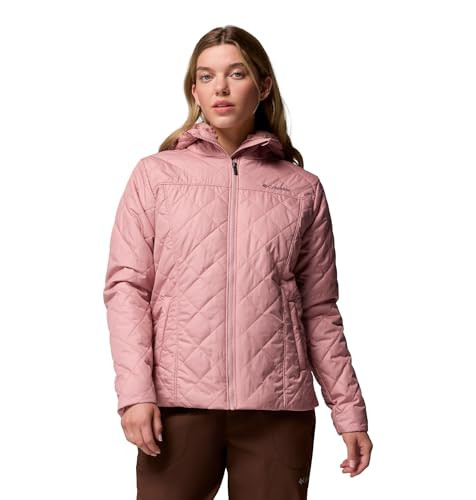 B0DK66NFC5 Columbia Womens Copper Crest II Hooded Puffer Jacket Pink Small New