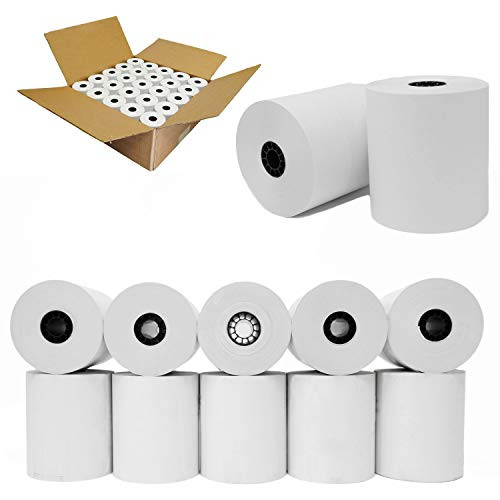 B01M7SF9UE Cash Register Paper 3 1/8" x 200 Thermal Rolls 50 Pack - White New