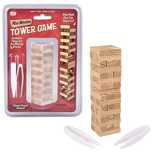 RHODE ISLAND NOVELTY MINI TUMBLING TOWERS GAME 3.75" - TAN New