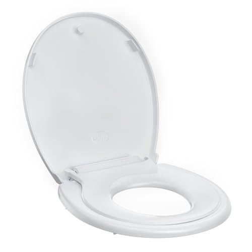 Garvee Toilet Seat, Round 17" PP Soft Close Lid, Quick Release, White