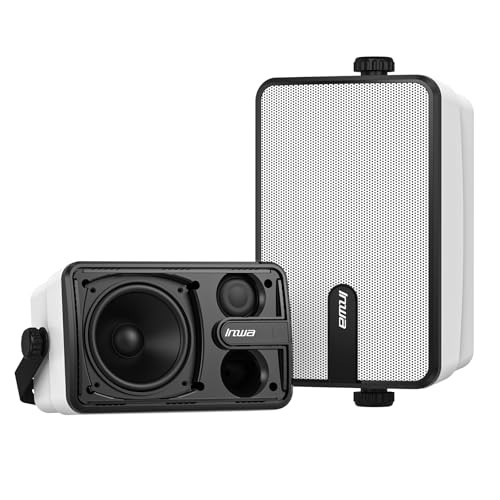 Inwa Upgraded Bluetooth Outdoor Speakers,IPX5 Waterproof Wall,Powerful Bass
